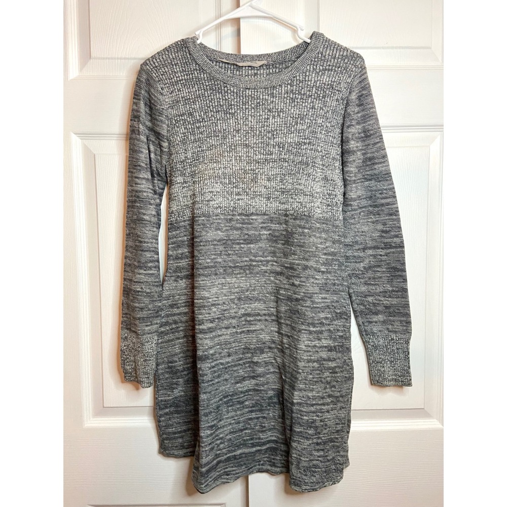 Athleta Ribbed Knit Sweater Dress Gray Marl Long Sleeve Cozy Athleisure S